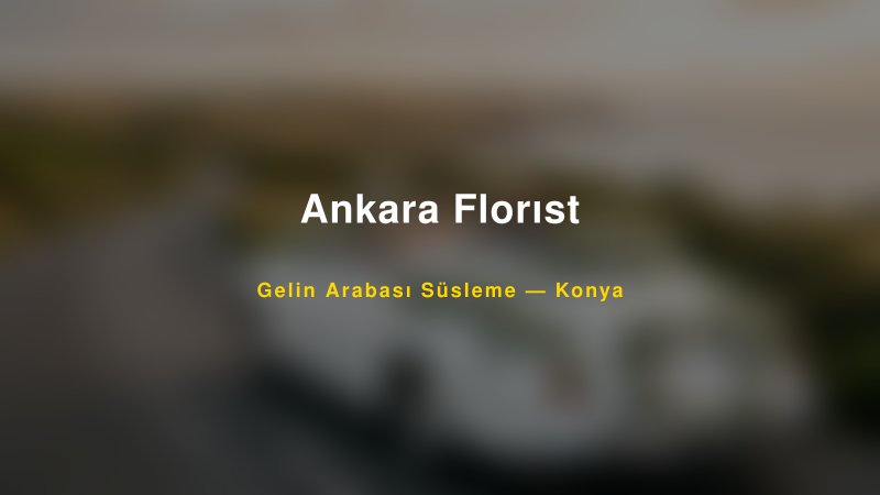 Ankara Florıst Gelin Arabası Süsleme Fiyatları