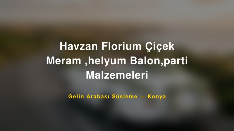 Havzan Florium Çiçek Meram ,helyum Balon,parti Malzemeleri Gelin Arabası Süsleme Fiyatları